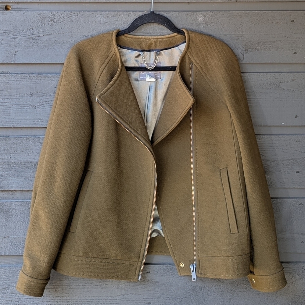 J. Crew Double Cloth Wool Jacket in Olive Brown Size 6 - Picture 8 of 11